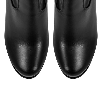 Black Side Fringe Stiletto Heeled Pant Boots - Onlymaker