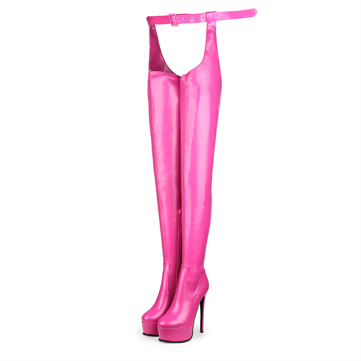 Round Toe Platform Stiletto Stretchy Pantyhose Boots - Onlymaker