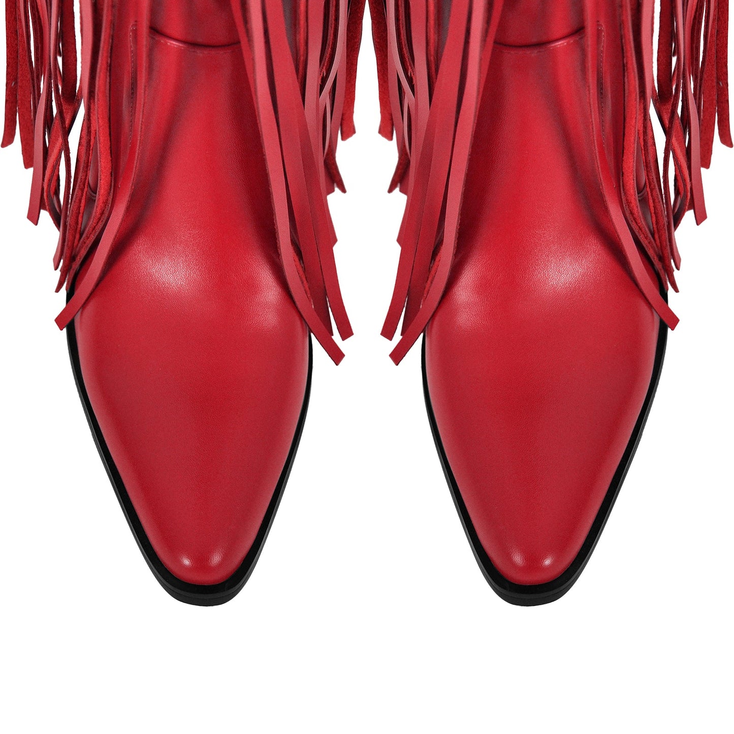 Chunky Heel Fringe Over The Knee Boots - Onlymaker