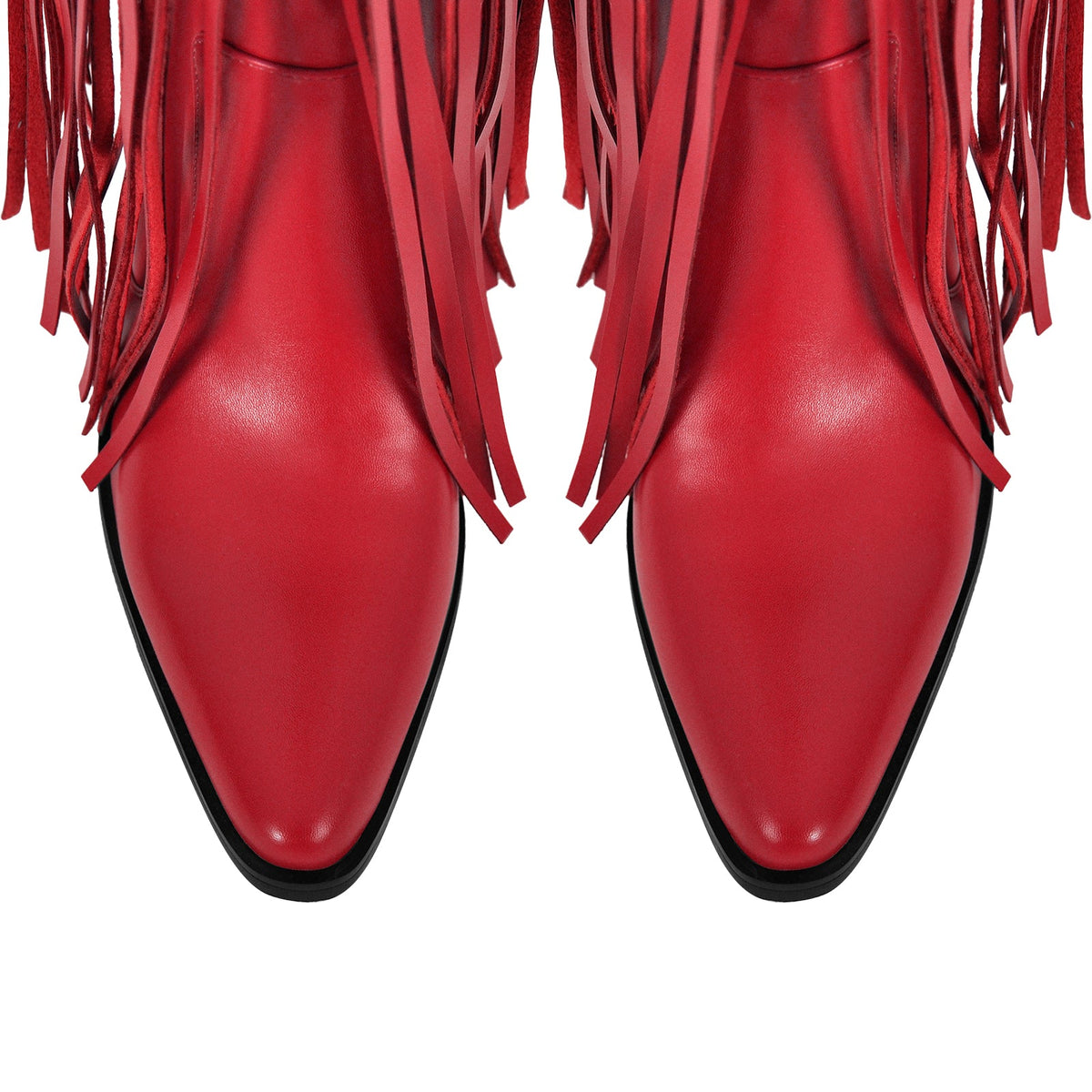 Chunky Heel Fringe Over The Knee Boots - Onlymaker