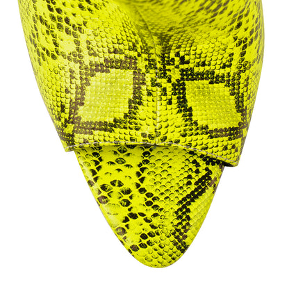 Open Toe Snake Fluorescent Color Stiletto High Heel Over The Knee Boot - Onlymaker