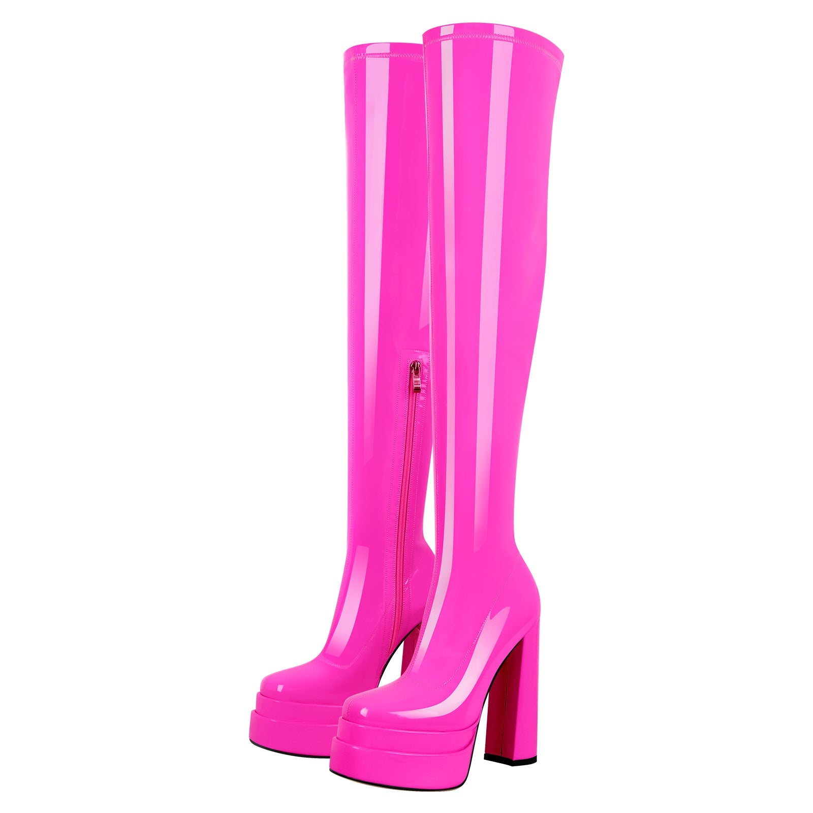 Platform Chunky High Heel Thigh Boots - Onlymaker