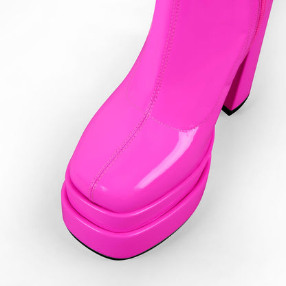 Platform Chunky High Heel Thigh Boots - Onlymaker