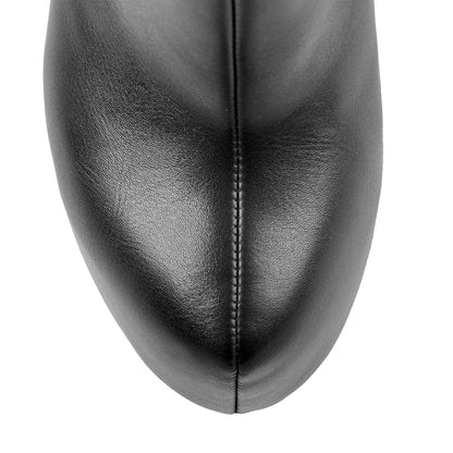 Faux Leather Platform High Heels Thigh High Boots - Onlymaker