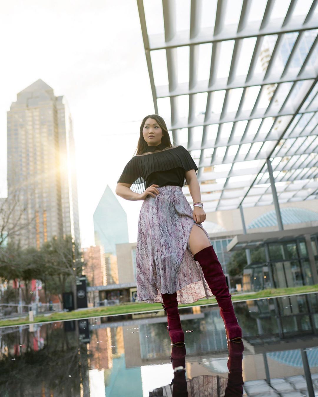 Suede Platform Buckle Stiletto Over The Knee High Boots - Onlymaker
