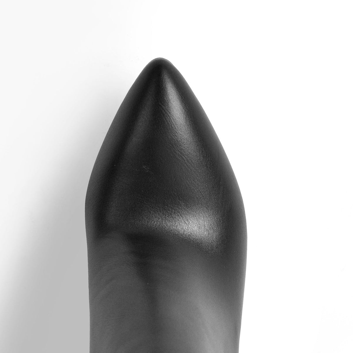 Pointed Toe Matte Black Metal Heels Stiletto Thigh Boots - Onlymaker