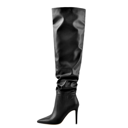 Pointed Toe Tight High Boots 4in Stiletto Heel - Onlymaker