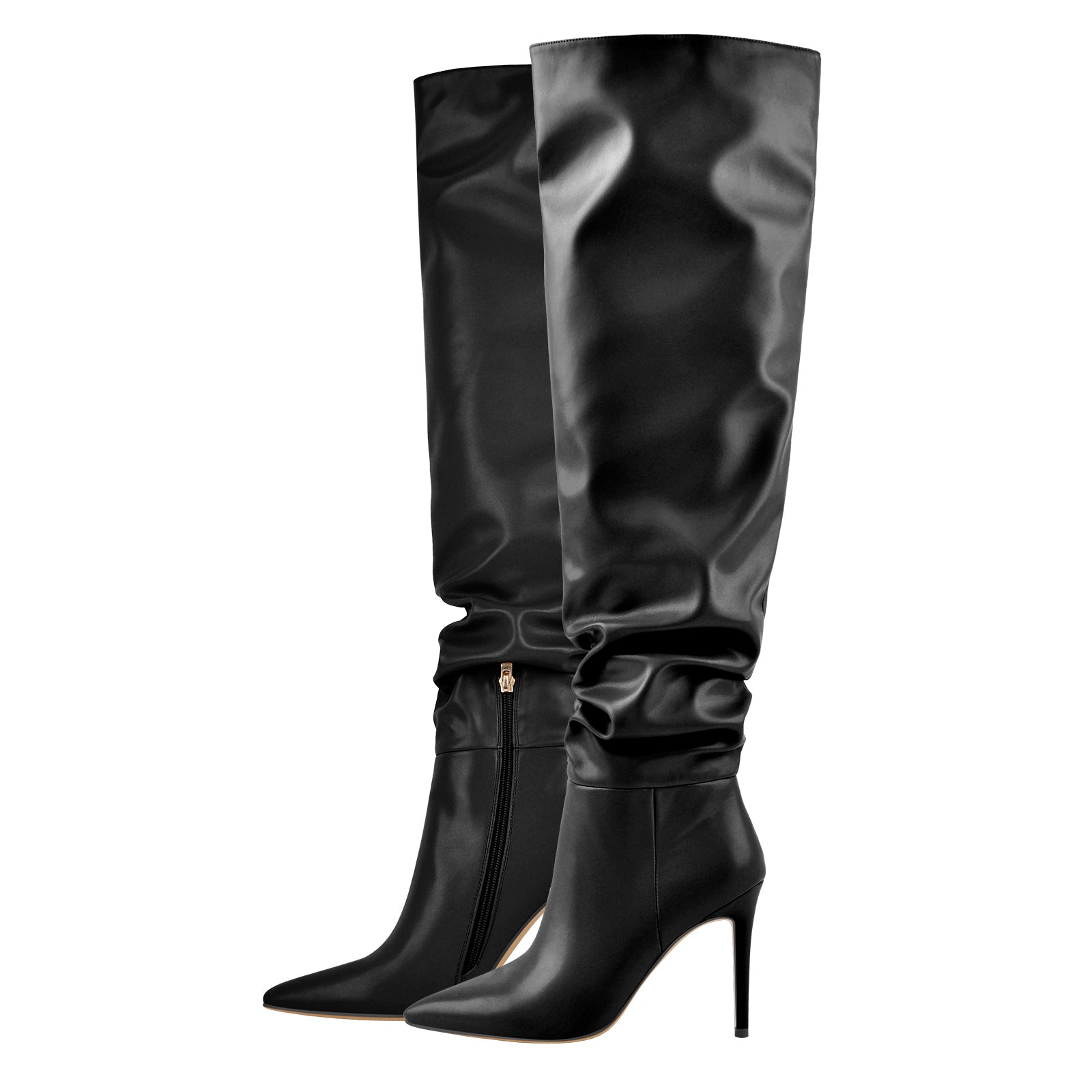 Pointed Toe Tight High Boots 4in Stiletto Heel - Onlymaker