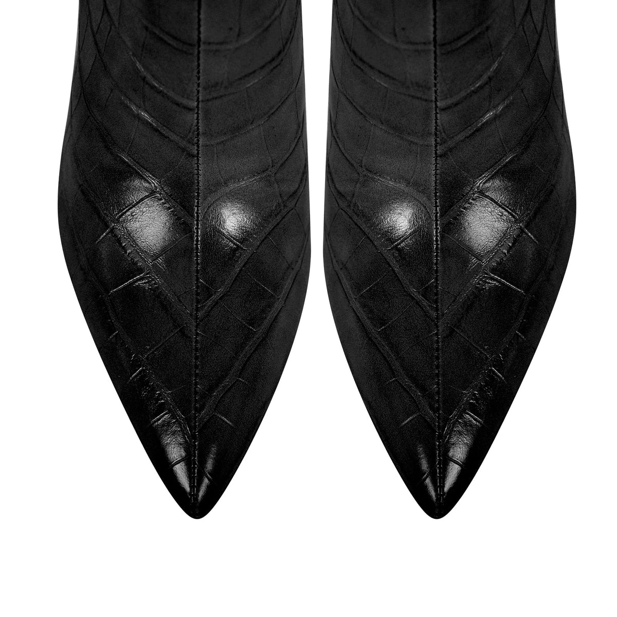 Stone Print Pointed Toe Stiletto Thigh High Boots - Onlymaker