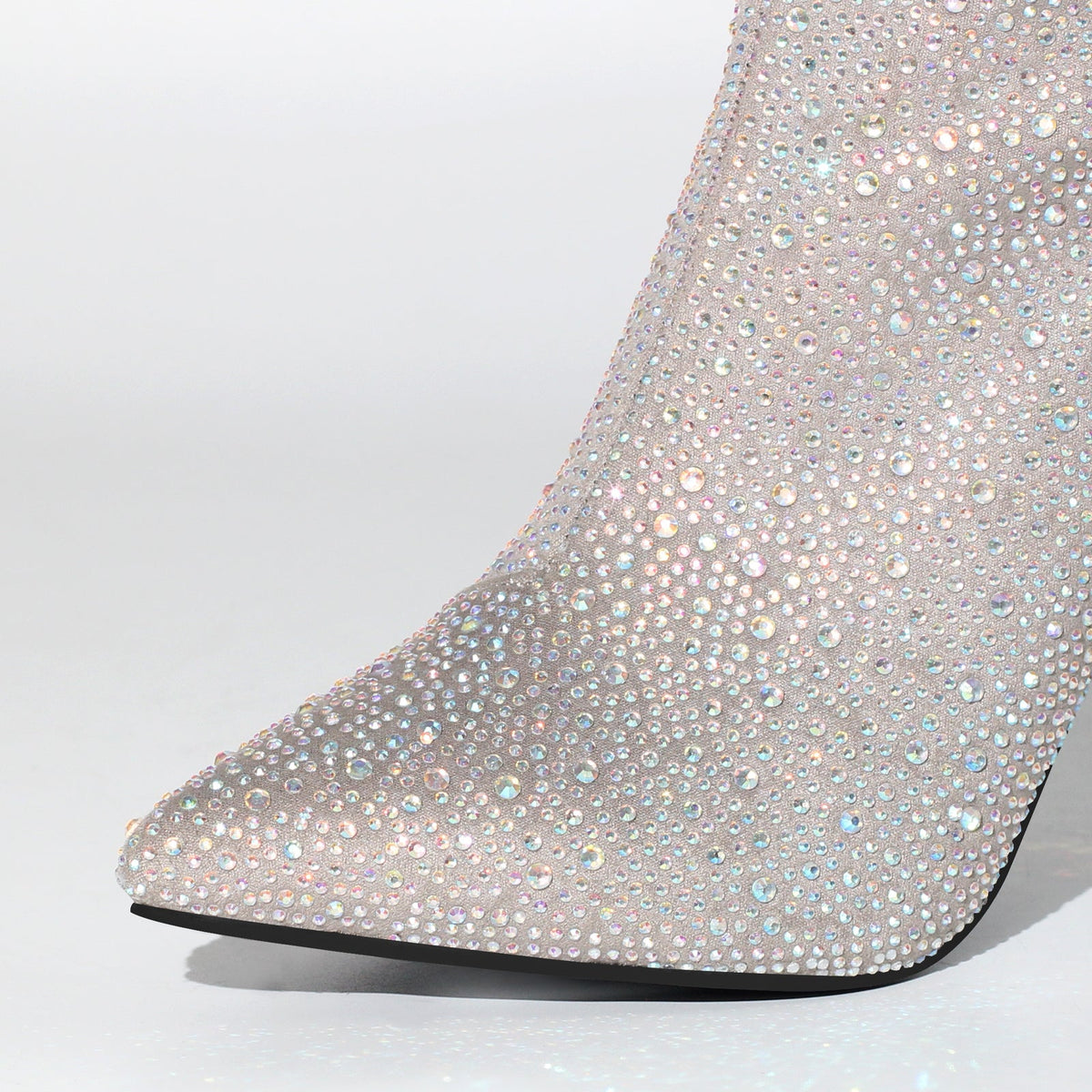 Pointed Toe Rhinestone Tassels Over The Knee Boots - Onlymaker