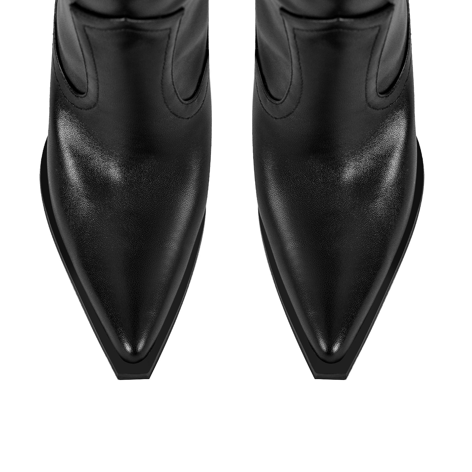 Chunky Heel Over The Knee Western Boots - Onlymaker