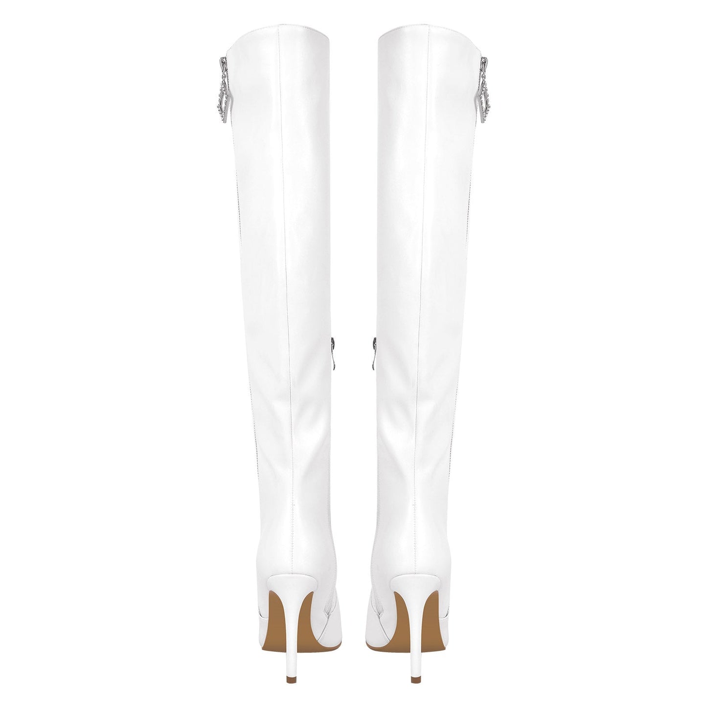 Pointed Toe Zipper Over The Knee Stilettos Boots - Onlymaker