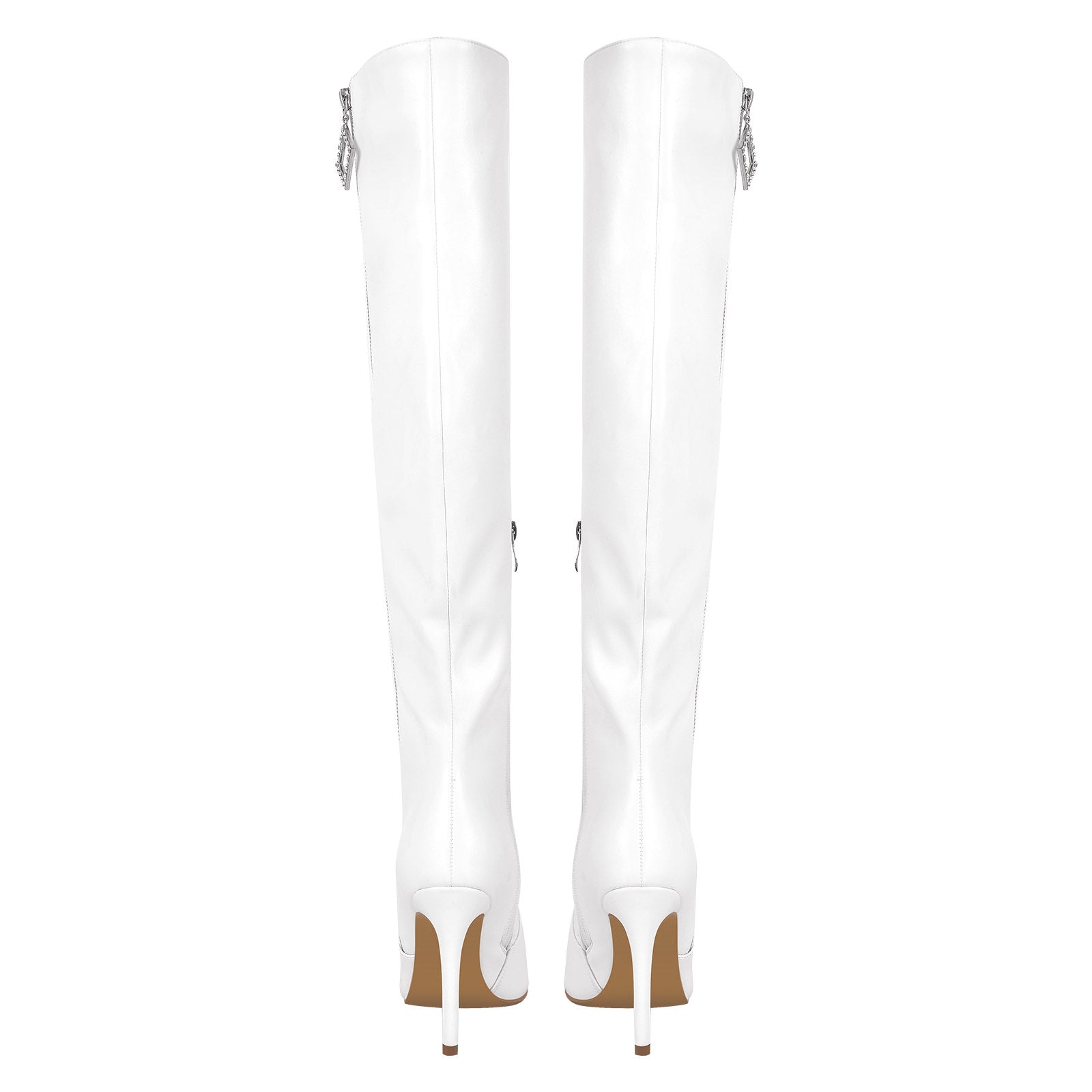 Pointed Toe Zipper Over The Knee Stilettos Boots - Onlymaker