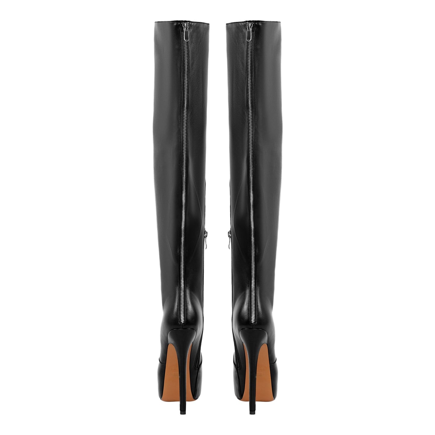 Black Platform Wide Thigh High Boots - Onlymaker