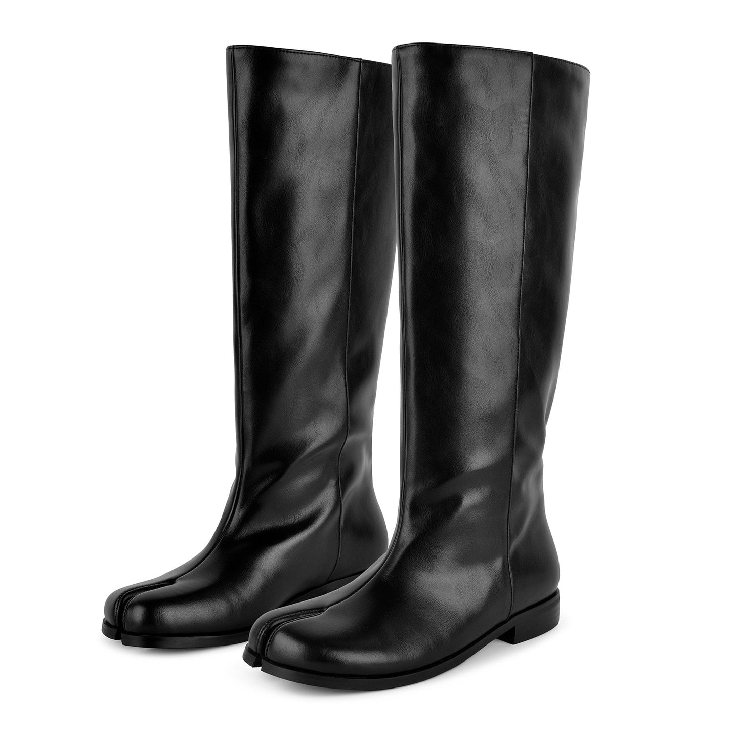 Round Toe Tabi Knee High Flat Boots - Onlymaker