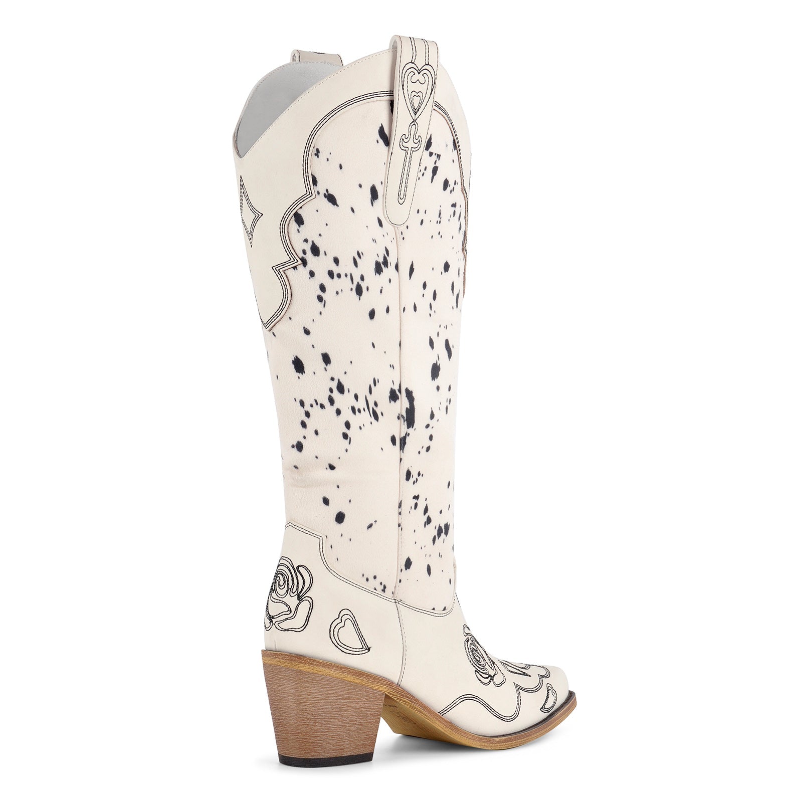 Embroidery Suede Patchwork Knee High Western Boots - Onlymaker