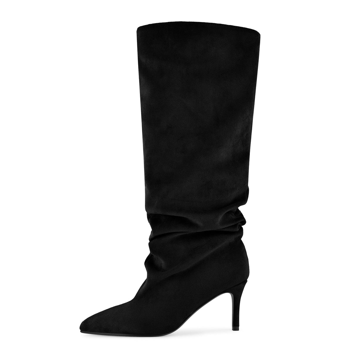 Pointed Toe Suede Slouch Knee High Boots - Onlymaker