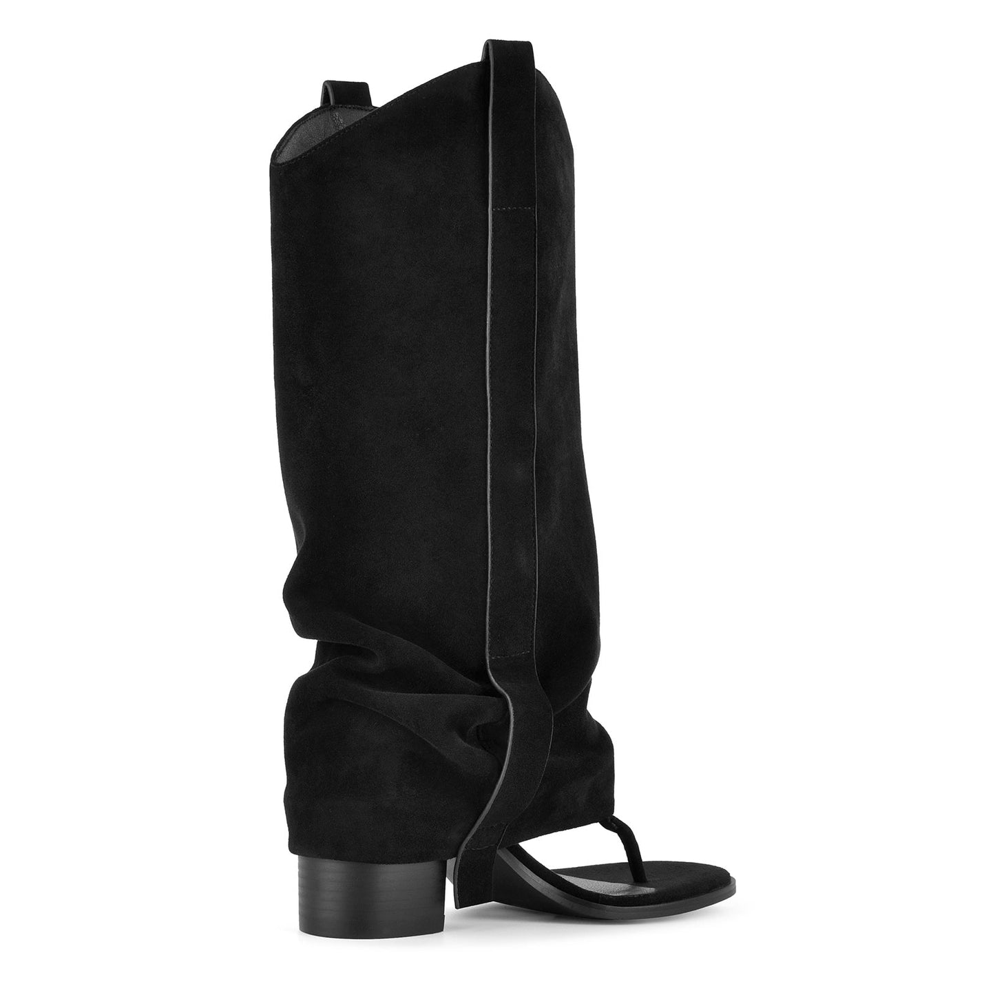 Suede Flip-Flop Buckle Knee High Boots - Onlymaker
