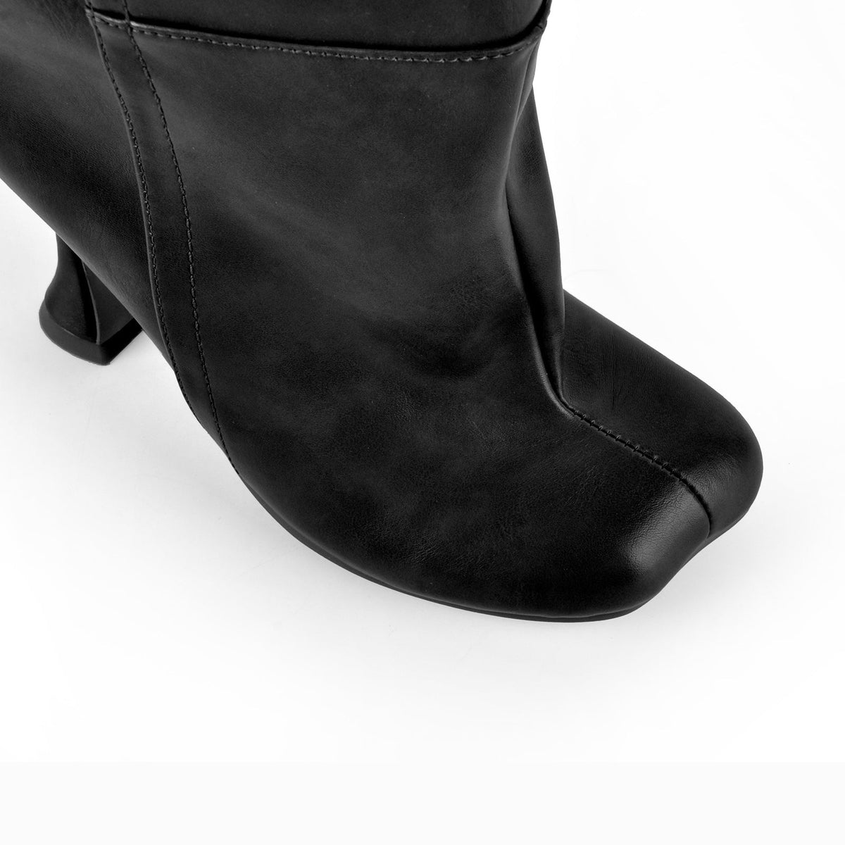 Square Toe Buckle Strap Knee High Boots - Onlymaker