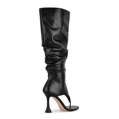 Round Toe Flip Flops Knee High Boots Sandals - Onlymaker