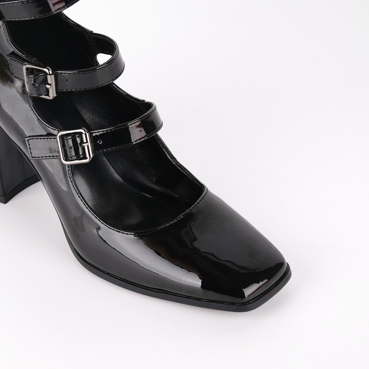 Square Toe Multi Buckle Strap Knee High Boots - Onlymaker