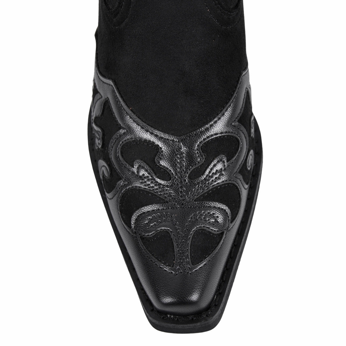 Pointed Toe Suede Knee High Western Boots - Onlymaker
