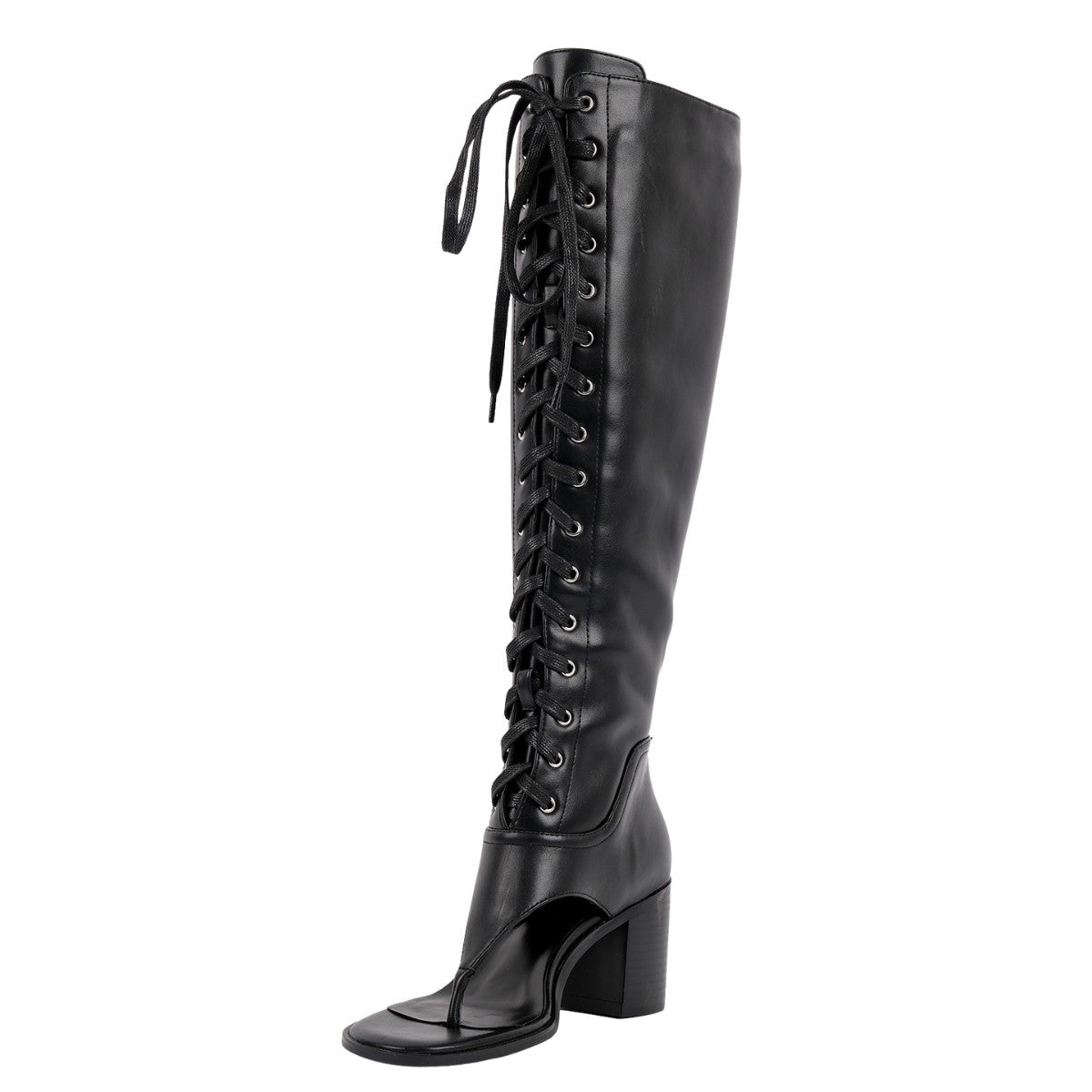 Thong Lace-up Knee High Bootie Sandals - Onlymaker