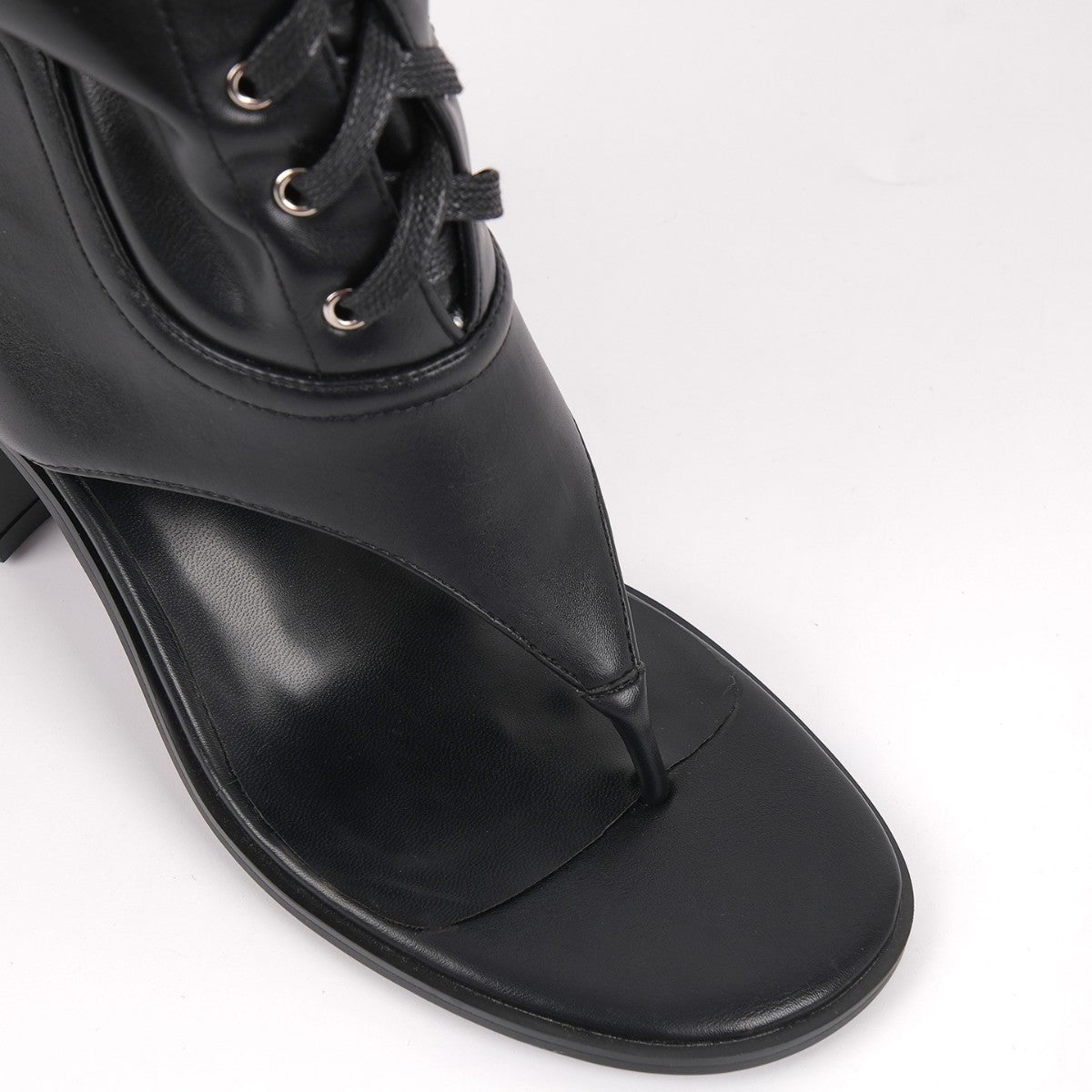 Thong Lace-up Knee High Bootie Sandals - Onlymaker