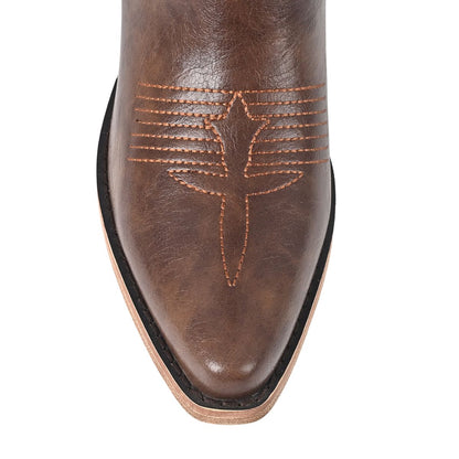 Pointed Toe Embroidery Knee High Western Boots - Onlymaker