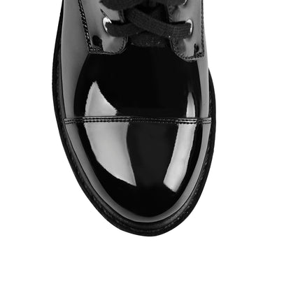 Black Platform Mid Calf Chunky High Heels Boots - Onlymaker