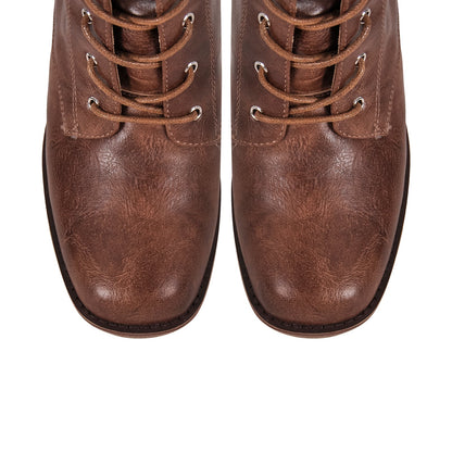 Lace-up Mid-calf Boot - Onlymaker