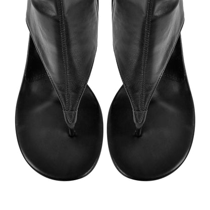 Thong Round Toe Mid-Calf Bootie Sandals - Onlymaker