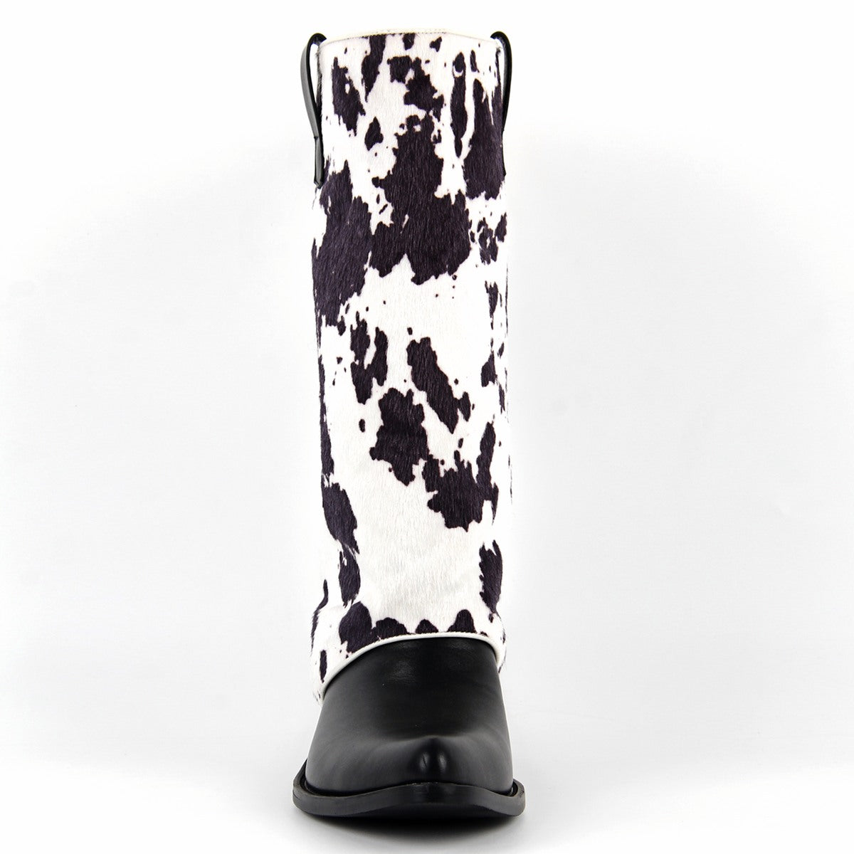 Pointed Toe Cowhide Fold Over Mid-Calf Boots - Onlymaker
