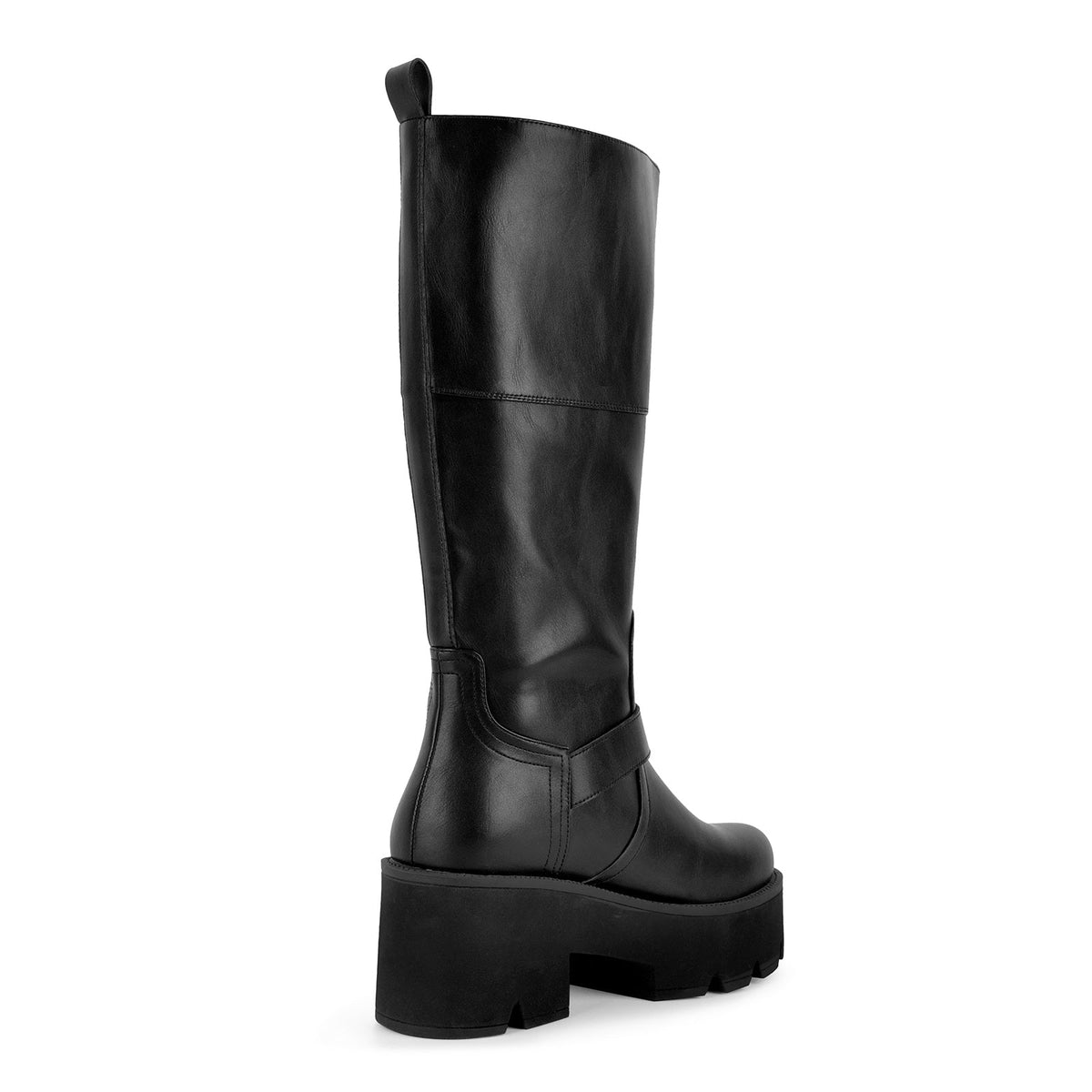 Platform Buckle Strap Zipper Mid-Calf Boots - Onlymaker