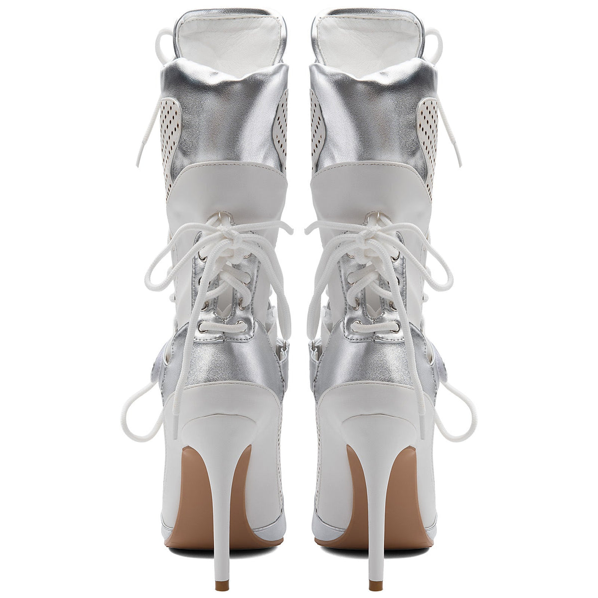Pointed Toe Cutout Lace-up Sporty Ankle Boots - Onlymaker