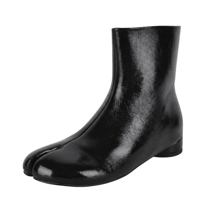 Round Toe Tabi Round Heel Flat Ankle Boots - Onlymaker