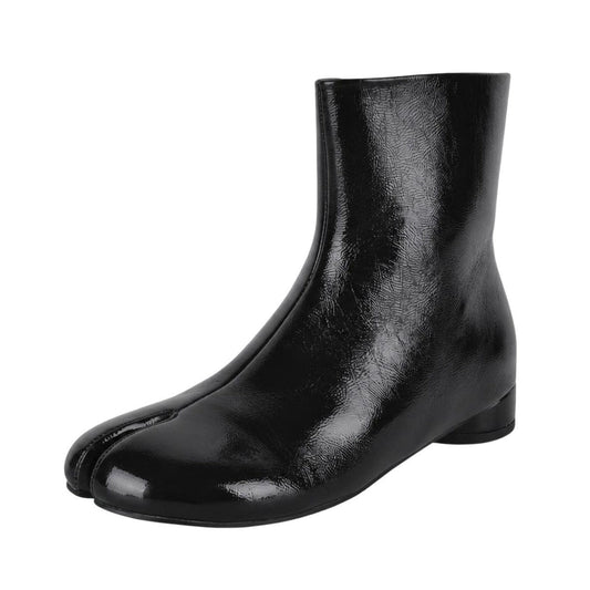 Round Toe Tabi Round Heel Flat Ankle Boots - Onlymaker