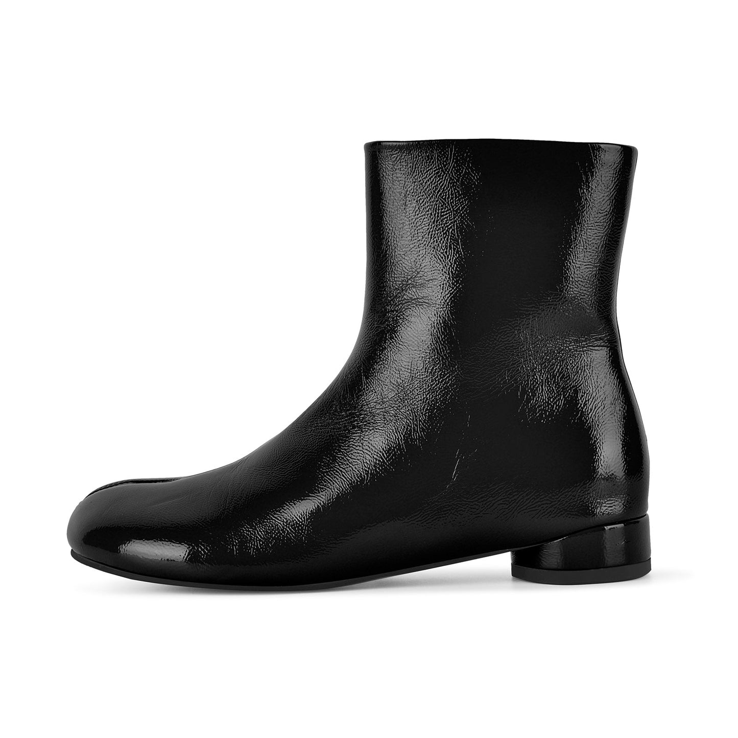 Round Toe Tabi Round Heel Flat Ankle Boots - Onlymaker