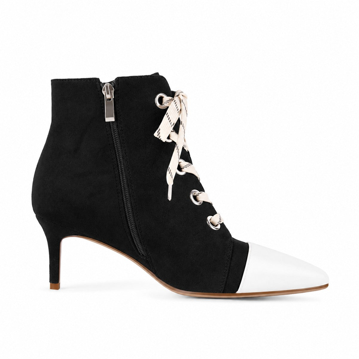 Suede Pointed Toe Lace-up Stiletto Ankle Boots - Onlymaker