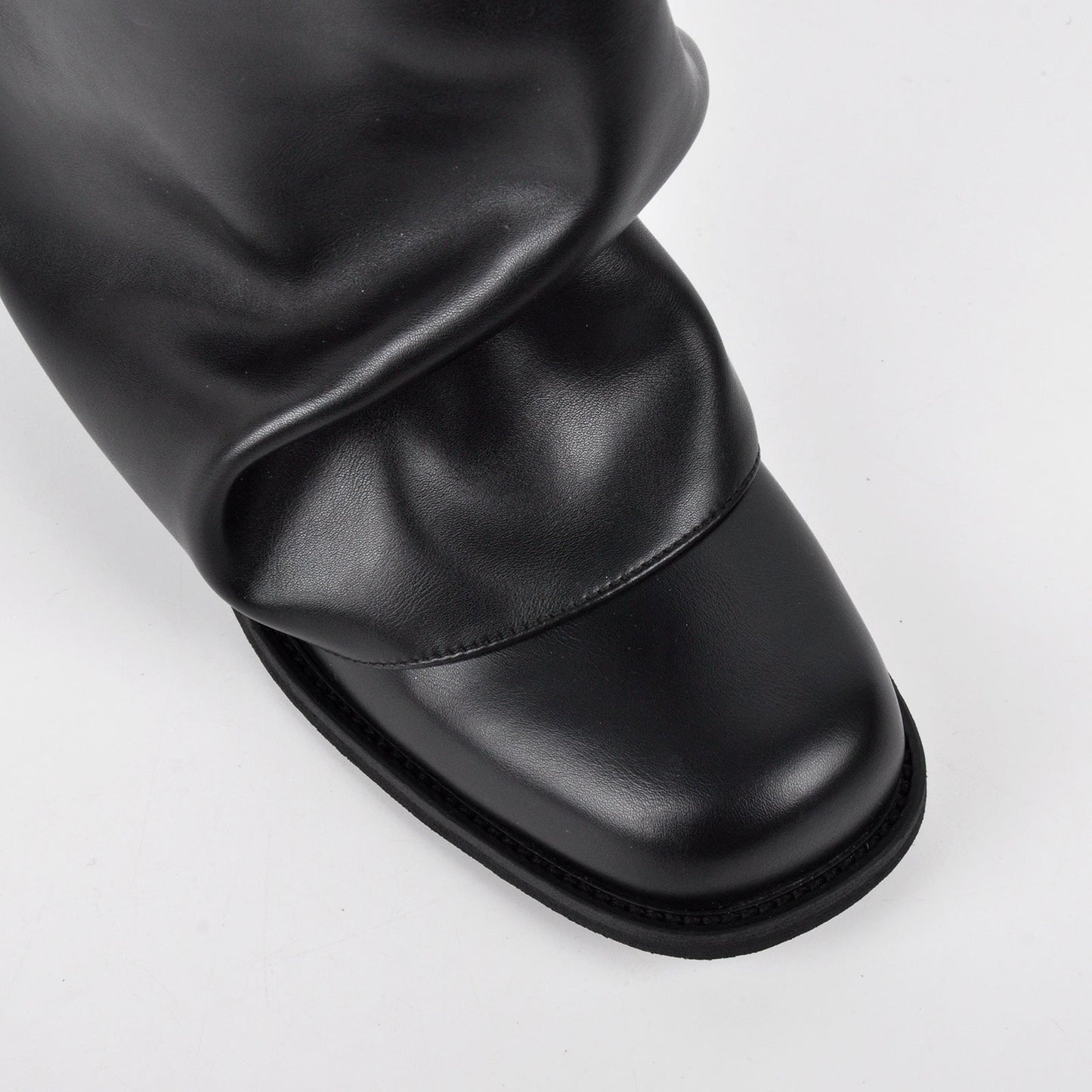 Square Toe Fold Over Chunky Heel Ankle Boots - Onlymaker