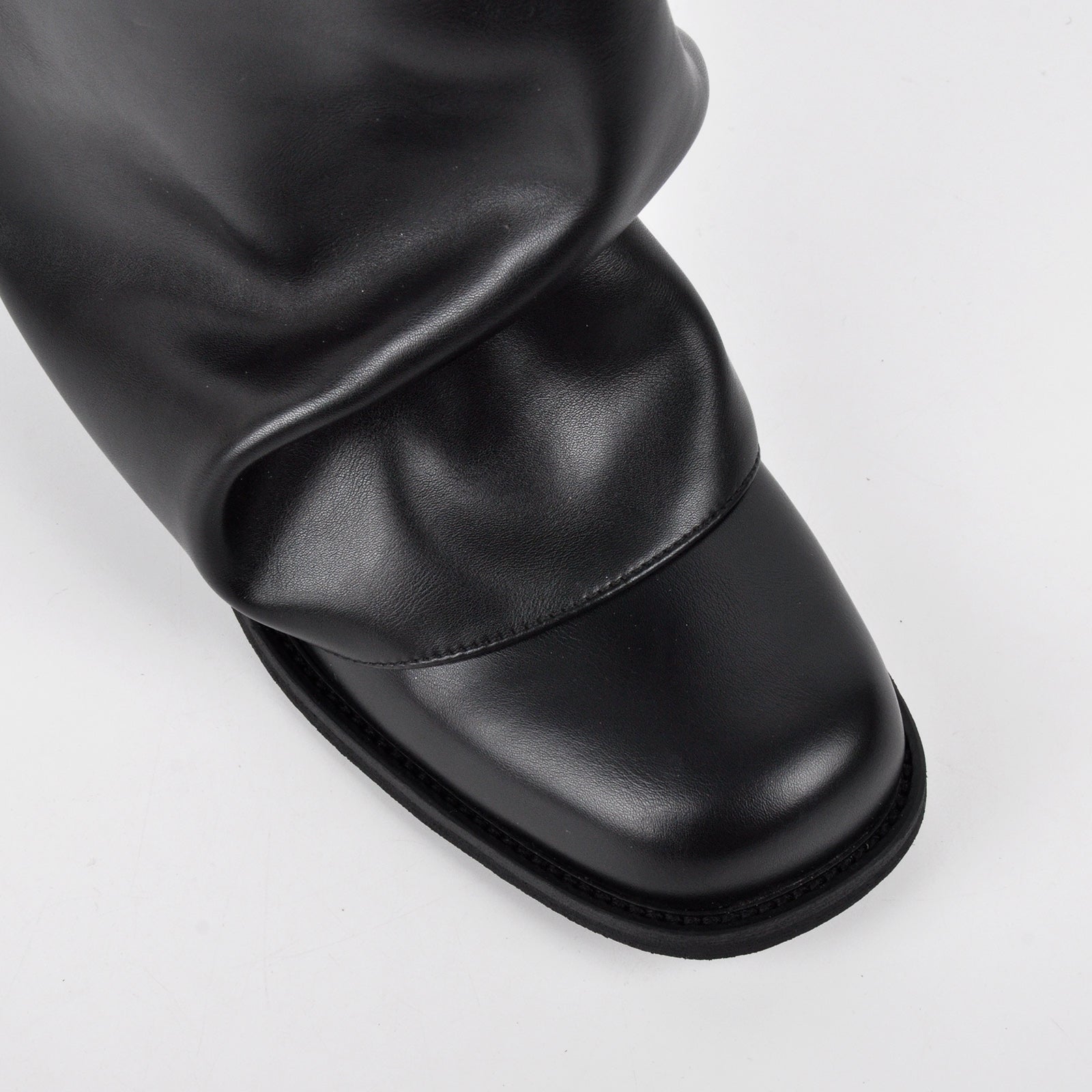 Square Toe Fold Over Chunky Heel Ankle Boots - Onlymaker
