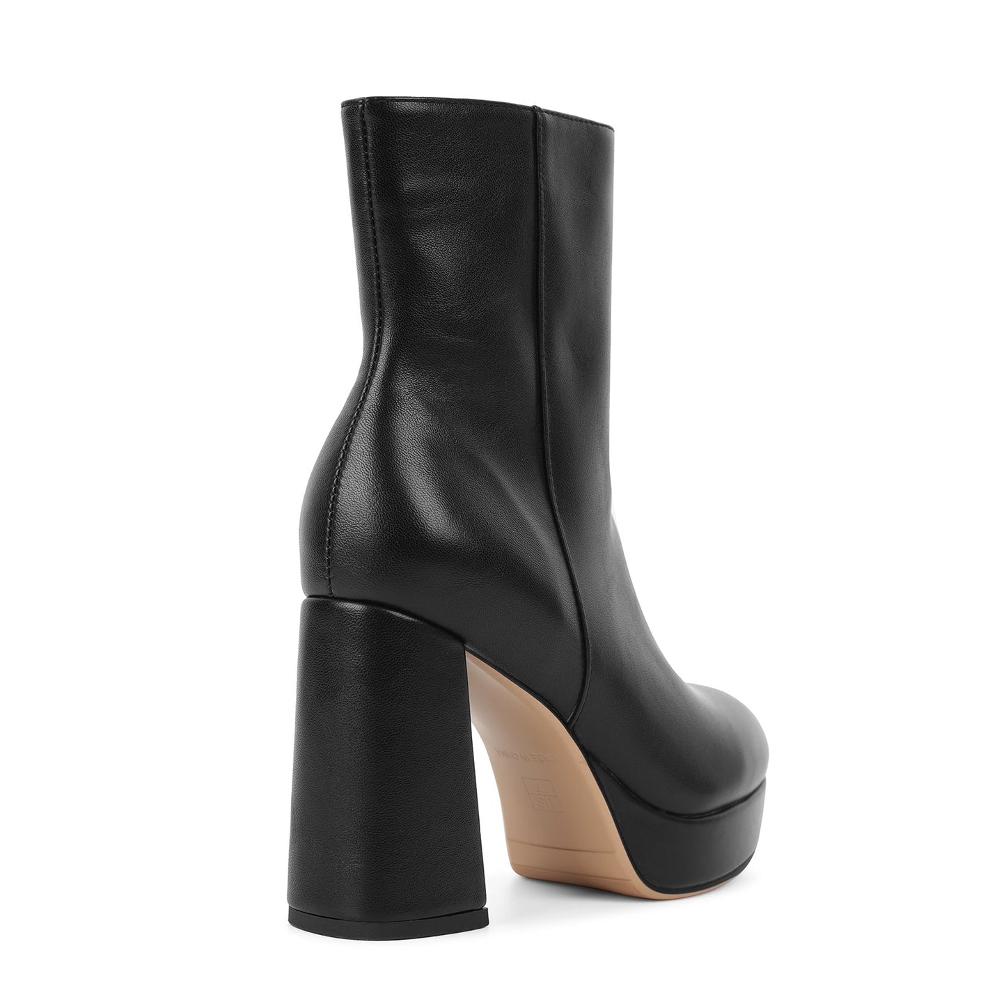 Round Toe Platform Chunky Heel Ankle Boots - Onlymaker