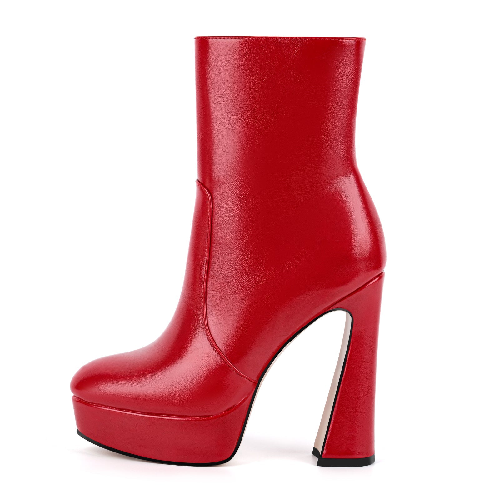 Platform Chunky Heel Zipper Ankle Boots - Onlymaker