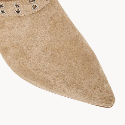 Suede Multi-Buckle Kitten Heel Ankle Boots - Onlymaker