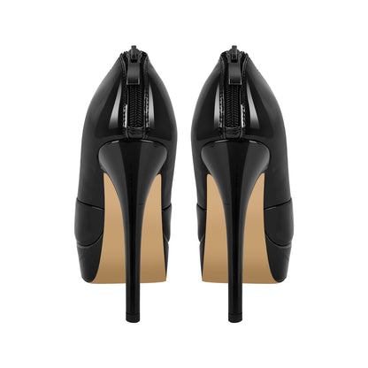 Bow Platform Back Zipper Stiletto Ankle Boots - Onlymaker