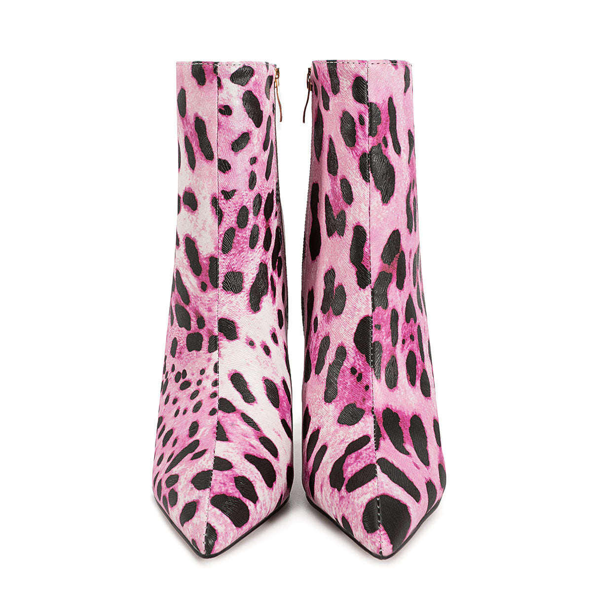Pointed Toe Leopard High Heel Ankle Boots - Onlymaker