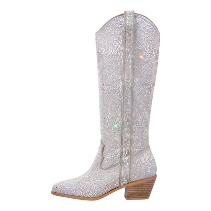 Rhinestone Cowboy Western Boots - Onlymaker