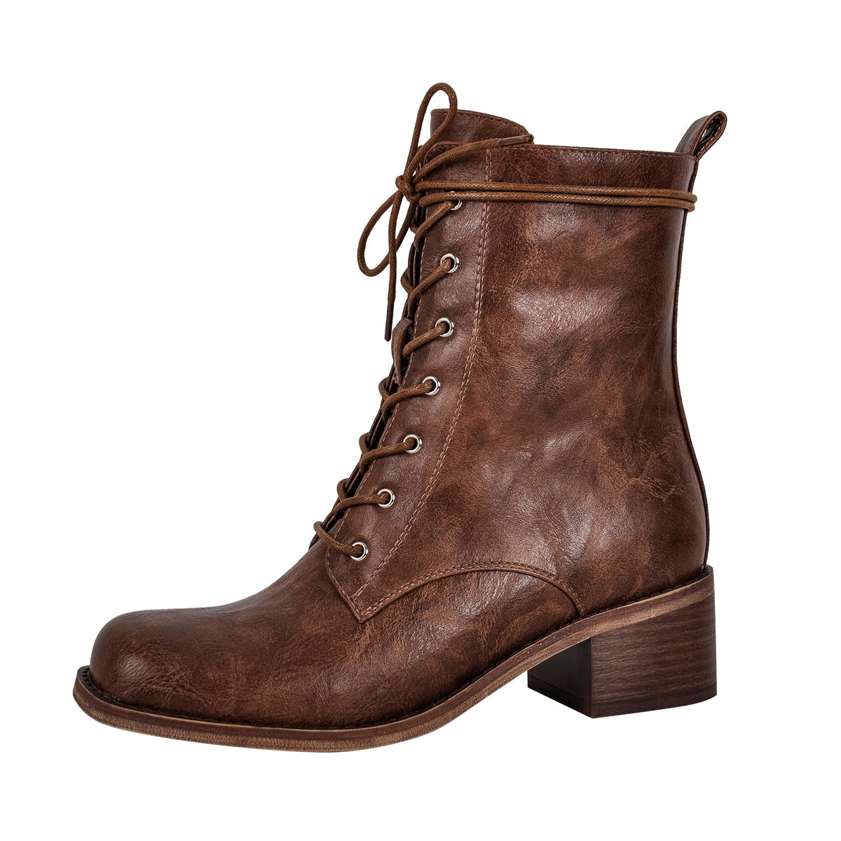 Square Toe Lace-up Ankle Men's Boot - Onlymaker