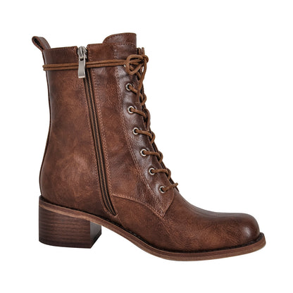 Square Toe Lace-up Ankle Men's Boot - Onlymaker
