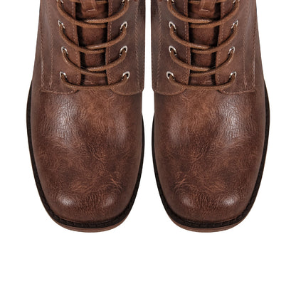 Square Toe Lace-up Ankle Men's Boot - Onlymaker